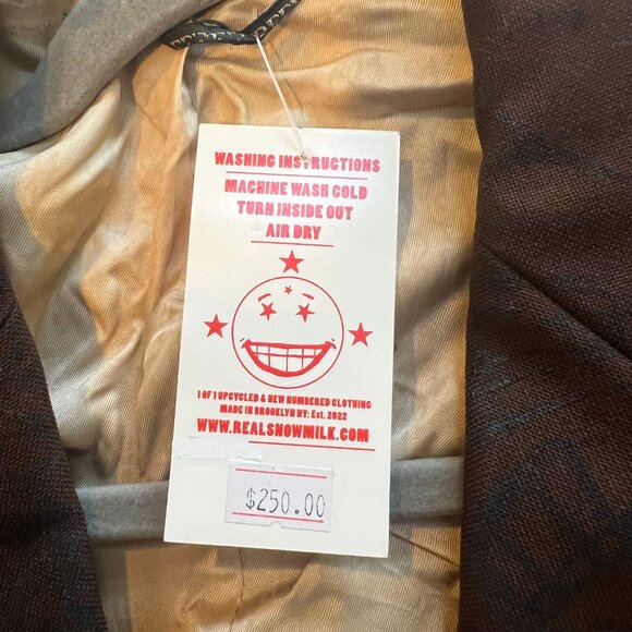 Snowmilk Streetwear Brown Blazer Painted w/Original Snowmilk Design - Picture 8 of 15